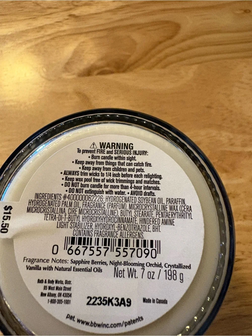 Bath & Body Works White Barn candle 7 oz single wick new Dream Bright